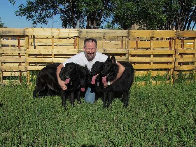 Jim Mapes with dogs at the Fastpaws field
